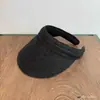 Visera de Rafia Estilo Diadema para Mujer, Sombrero de Paja Abierto para Salidas de Verano, Sombrero de Sol para la Playa, Se Puede Usar con Cola de Caballo