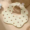 Babero para Bebé de 6 Capas de Gasa de Algodón con Forma de Pétalo Babero para Babas Babero para Recién Nacido Clase A Pañuelo Bandana Babero Antivómitos
