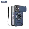 Case Magnético para Celular com Suporte de Anel para Carro, Aplicável em Fronteiras, para iPhone 17, Case Anti-Queda com Janela Deslizante para Apple 16 com Cordão, em Estoque