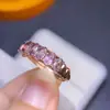 Anillo de Espinela Birmana Natural, Piedra Principal de 3*5 mm, Ropa de Trabajo Diaria con Electrochapado en Plata de Ley 925 e Incrustación de Oro de 18 Quilates