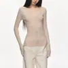 Suéter de tricô de lã anna aneae para mulheres, primavera e outono, cinza gola V slim fit manga longa