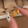 Anel de Flor de Íris Dourado Vazado de Entrada Francesa Luxuoso para Mulheres, Nicho Personalizado, Renda de Corte Vintage Exquisita, Anel Versátil