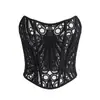 Nuevo corsé estilo palacio con encaje irregular, diseño de ballenas, bustier sin tirantes, top de ballenas estilo europeo y americano para mujer