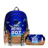 Mochila 3D con diseño de robot cósmico Astro Bot Super, mochila de doble capa, estuche para lápices, paquete de dos