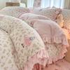 Juego de Cuatro Piezas de Cama de Terciopelo de Leche Cálido Engrosado de Invierno Funda de Edredón de Felpa de Dibujos Animados Ropa de Cama Cubierta de Cama Juego de Tres Piezas de Cama Sábanas