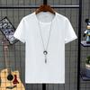 Camiseta de Lino Estilo Chino para Hombre Manga Corta Verano Color Sólido Algodón y Lino Manga Media Cuello en V Camiseta Básica Estilo Chino para Hombre Top Combinable