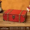 Caja de Almacenamiento Antigua de Madera Caja de Almacenamiento de Joyería Cosméticos de Escritorio Caja de Madera Caja de Accesorios para Manualidades Caja de Tesoros de Juguetes