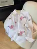 Camisa polo de manga larga con estampado floral dulce, estilo cruzado europeo y americano, suave, para mujer, nueva de verano, fina, holgada, protectora del sol