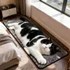 Tapete temático de gato 3D em falso cashmere, resistente a manchas e fácil de limpar, fornece isolamento, adequado para quartos, áreas de cabeceira, salas de estar, sofás e mesas de centro
