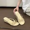 Primer Encuentro con las Pantuflas de Cuña con Suela Gruesa para Aumentar la Altura para Mujer, Nuevo Modelo Verano 2026, Estilo Francés, Perfectas para Combinar con Faldas, Antideslizantes