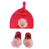 Gorro de Bebé Primavera y Otoño Animales de Dibujos Animados Estilo Occidental con Visera Gorro Fetal para Recién Nacidos Juego de Calcetines