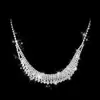 Cadena para Clavícula con Borla de Pedrería Super Brillante Europea y Americana Moda Exagerada Lujo Ligero Cadena de Garras de Circonita Elegante para Mujeres