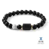 Pulsera de Cuentas de Piedra Natural de los Doce Signos del Zodíaco Artículo de Venta Caliente Transfronterizo Pulsera de Cuentas Mixtas Piedra Ojo de Tigre Piedra de Imagen
