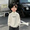 Camada Base Infantil Outono Inverno Bebê Camiseta de Manga Longa Roupa Íntima para Meninos Gola Meia Alta Inverno Meninos Top de Lã Versátil