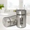Atacado de fábrica garrafa rotativa de temperos em aço inoxidável pote de temperos de cozinha comercial pote de temperos doméstico atacado balde de pó garrafa de pimenta