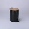 Lixeira Retro Romana de Bambu Lixeira com Pedal Europeia e Americana Doméstica Cozinha Comercial Hotel Sala de Estar 3L5L