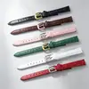 Correa de Reloj de Cuero Genuino con Patrón de Bambú, Accesorios para Relojes, Hebilla Plateada, Hebilla Dorada, Hebilla de Oro Rosa, 13 mm, 15 mm, 17 mm, 19 mm, 21 mm