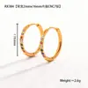 Pendientes Pequeños Circulares Coloridos Estilo Cool Japonés y Coreano Pendientes Estilo Hip-Hop Pendientes Circulares Geométricos de Circonita Pendientes Envío Gratis