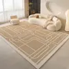 Alfombra estilo crema antideslizante sala de estar lujo ligero avanzado dormitorio hogar mesita de noche lavable borrable sofá tapete de piso mesa de centro manta