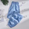 Foto Real 90kg Talla Grande Jeans Delgados de Seda de Hielo para Mujer Casual Verano Nuevo Leggings Sueltos Calle Trendy