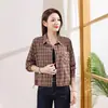 Chaqueta Camisa de Cuadros Nueva Primavera y Otoño Moda Cómoda Elegante Manga Larga Corte Delgado Casual Top para Mujer