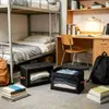 Caja de almacenamiento de tela plegable para ropa con ventana visible para dormitorio, caja de almacenamiento a prueba de polvo de gran capacidad con tapa