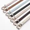 Cinto Transfronteiriço para Mulheres com Fivela Dourada Clara, Padrão Crocodilo, Cinto com Fivela de Pino Embutida Retro, Cinto Decorativo Versátil Personalizado para Calças Femininas