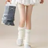 25 Calcetines de Estilo Universitario Japonés para Otoño e Invierno Calcetines Largos Holgados de Color Sólido Dulces para Chicas