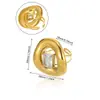 Anillo de Acero Inoxidable con Circonita Exagerado de Alto Nivel Europeo y Americano, Anillo de Luz de Lujo Tejido Hueco, Anillo de Dedo de Moda, Anillos de Nicho
