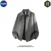 Camisa de Manga Larga con Cuello de Solapa para Hombre Marca NASA Diseño de Alta Calidad Otoño Moda Casual Versátil Holgada