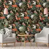 Pegatina de Pared Floral Romántica Autoadhesiva Papel Tapiz Resistente a la Humedad y al Moho Ecológico Lujo Ligero Decorativa para Pared de Dormitorio Armario Renovación