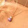 Lujo Ligero y Sensación de Alta Gama, Circonita Ultra Brillante, Collar de Calabaza Morada Suave, Diseño de Nicho, Set de Cadena para Clavícula Moderno y Único