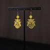 Bolsa de la Suerte de Aretes Florales de Estilo Chino Nuevo, Nuevos Aretes de Gancho Populares, Aretes Niche de Alta Gama, Aretes Únicos, Joyería de Estilo Chino