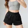 Shorts de algodão a ar com cintura alta e elástico para mulheres, novo estilo coreano primavera/verão, simples, modelador, esportivo, casual, calças de três quartos