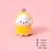 Casaco de Chuva Fofo com Pelúcia Cachorro Boneco de Pelúcia Pingente Tendência DIY Decoração de Caixa Surpresa Chaveiro Acessórios de Resina