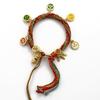 Pulseira de Mão do Deus da Riqueza de Cinco Vias Estilo Xizang Colorida Pulseira de Mão Tecida à Mão Estilo Étnico Thangka Ornamento Xizang Pulseira