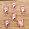 1 7 cores 15 * 29mm DIY acessórios de resina cor transparente luminoso dos desenhos animados gatinho pingente animal charme