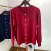 Cardigã de tricô bordado de gatinho doce e versátil para mulheres, fino, solto, gola redonda, manga longa, casaco suéter, preto