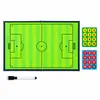 Tablero Táctico de Fútbol Plegable Doble Piel de PU Magnético Tablero de Entrenador Partido de Entrenamiento Juvenil Tablero de Explicación Táctica Set Tablero Táctico de Fútbol