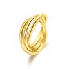 Joyería de Mano de Acero de Titanio Anillo Liso Personalizado de Moda para Hombres y Mujeres Collar de Anillo Triple Moderno Hip-Hop Simple Ins Joyería de Pareja Brillante