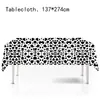 Producto Nuevo Temática Vaca de Granja Estampado de Vaca Blanco y Negro Mantel Desechable Banderín Triangular Decoración Artículos para Fiesta