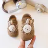 Zapatos Birkenstock Infantiles Versión Coreana de Dibujos Animados Conejo León Otoño, Zapatos Casuales de Cuero de Doble Uso para Niños y Niñas, Mocasines Pequeños Versátiles