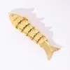 Colar Pingente Peixe Dourado Série Marinha Transfronteiriça Europeia e Americana Estilo Ins Moda Corrente Clavícula Carpa Dourado Galvanizado a Vácuo