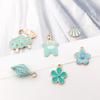 1 Colgante de Esmalte de Aleación Azul Lago Planeta Caracola Unicornio Lazo Pulsera Collar DIY Accesorios Zhongcheng