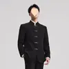 Traje Zhongshan para Hombres Jóvenes, Atuendo de Boda Estilo Chino con Cuello Mao, Nuevo Traje de Novio Estilo Chino, Traje Tang Estilo Chino