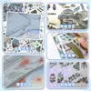 Art Blue 145.0 Adesivos de Paisagem Estilo República da China Cena em Miniatura 3D Adesivos DIY para Diário Adesivos para Alívio do Estresse Decalques