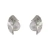Brincos de Tarraxa com Pérolas Incrustadas em Metal, Moda de Luxo Leve, Personalidade, Design Simples de Estilo Nicho para Mulheres, Modernos para o Trabalho
