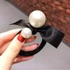 Anillo para el cabello con lazo de perla estilo coreano, nuevo anillo para el cabello con perla grande y brillante, accesorios elegantes para el cabello de súper hada para mujeres.