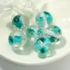 Pingente Glaciar Pó Dourado Contas de Flor Contas Redondas Contas com Furo Reto Pulseira de Resina Material para Joias DIY Acessórios