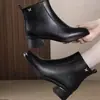Superventas 2026 Botines Nuevos de Punta Cuadrada con Tacón Grueso Invierno Piel Suave Suela Suave Cómodos Botas para Mujer Estilo Británico Adelgazantes Botas de Moda